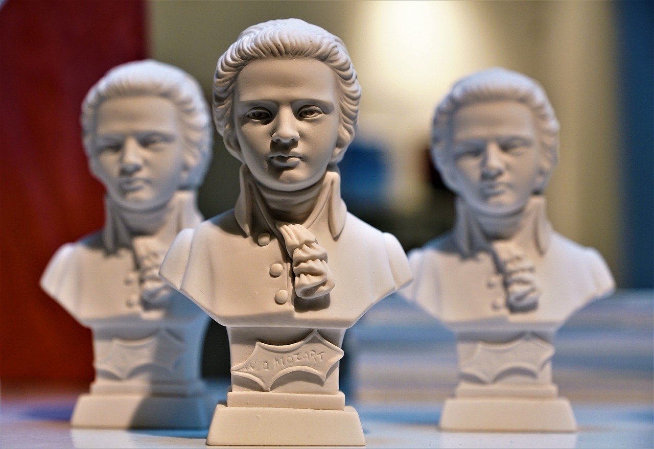 mozart, sculpture, art